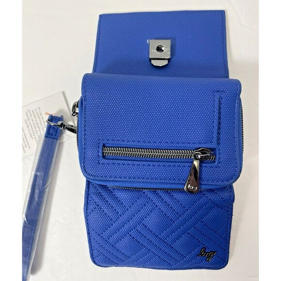 NWT Lug Pedicab Wallet Vegan Matte Luxe VL RFID Sapphire Blue Wristlet ORG $68 - Picture 7 of 15